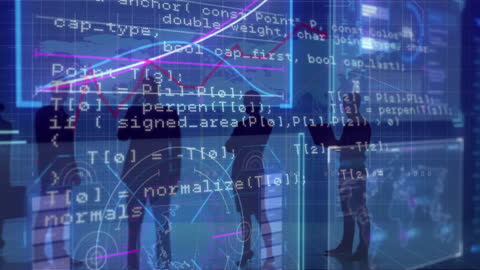 Business Professionals Analyzing Data on Digital Interface