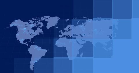 Digital World Map Visualization on Blue Background - Download Free Stock Images Pikwizard.com