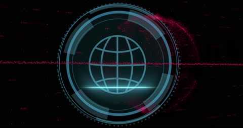 Digital Globe with Scanning Interface and Technological Background