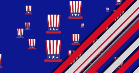 USA Patriotism with Iconic Hats and Flag Stripes Design - Download Free Stock Images Pikwizard.com