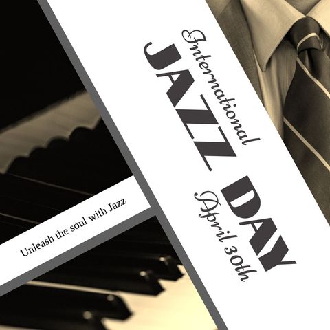 international jazz day celebration with piano and necktie theme - Download Free Stock Templates Pikwizard.com