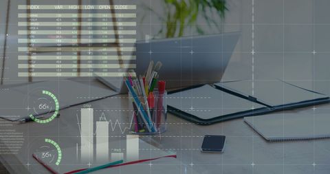 Business Analytics with Digital Financal Data Processing in Office Setting - Download Free Stock Images Pikwizard.com