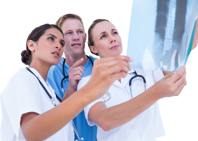 Medical Team Reviewing Transparent X-Ray Film Together - Download Free Stock Videos Pikwizard.com