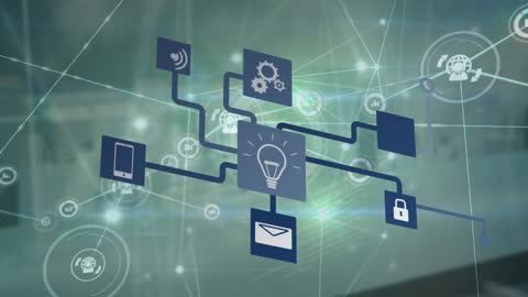 Digital Network Connection with Data Processing Graphics