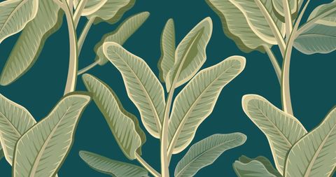 Exotic tropical leaves on deep green delight