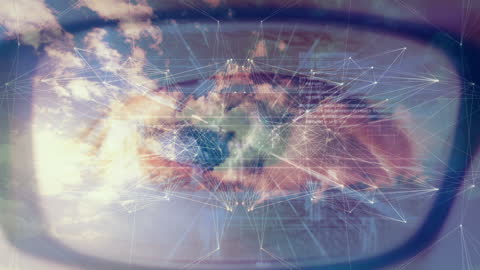 Digital Networks Visualized Through Holographic Eye Image