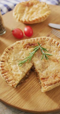 Baked Savory Meat Pie with Rosemary - Download Free Stock Images Pikwizard.com