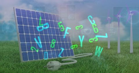 Renewable Energy with Digital Data Integration - Download Free Stock Images Pikwizard.com