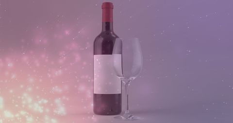 Sparkling Fantasy with Wine Bottle and Glass in Dreamy Light - Download Free Stock Images Pikwizard.com