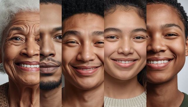 Diverse Smiling Portraits Expressing Unity and Positivity