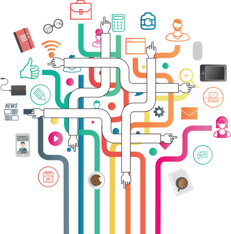 Colorful Integration of Diverse Communication Choices Transparent - Download Free Stock Videos Pikwizard.com