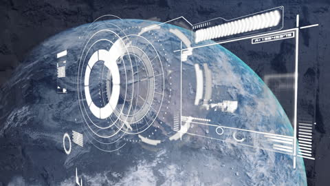 Futuristic Digital Earth Interface with Holographic Elements