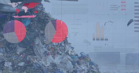 Digital Financial Analytics Overlaid on Pollution Landscape - Download Free Stock Images Pikwizard.com