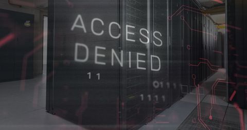 Access Denied Sign Over Data Center Indicates Security Breach - Download Free Stock Images Pikwizard.com