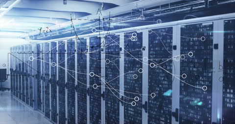 Digital Data Flow in a High-Tech Server Room Network