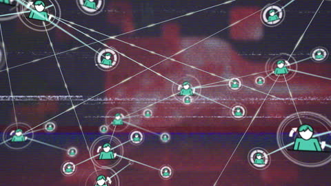 Abstract Network Connections with Glitch Effect