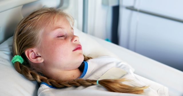 Young Girl Sleeping Peacefully in Hospital Bed - Download Free Stock Images Pikwizard.com