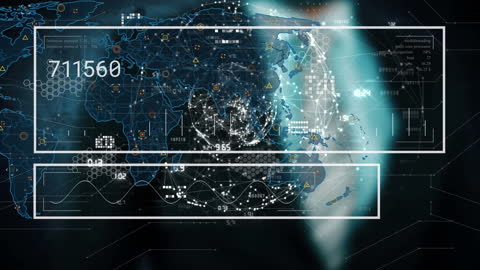 Futuristic Global Network and Data Animation Background