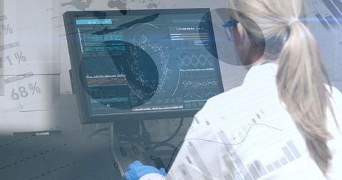 Scientist Analyzing Data on Computer Indicates Technological Innovation - Download Free Stock Images Pikwizard.com