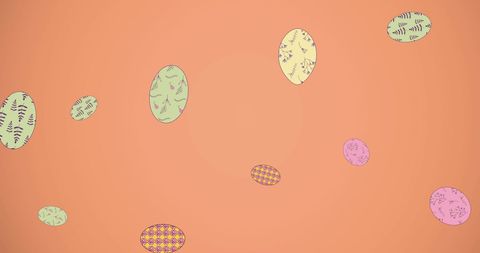 Colorful Easter Eggs on Vibrant Red Background
