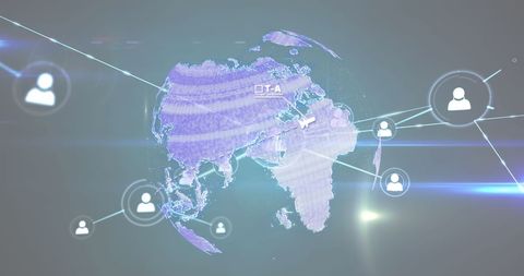 Global Network Connections with Digital Graphics - Download Free Stock Images Pikwizard.com
