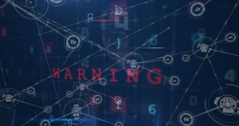 Cybersecurity Alert: Warning Sign Amidst Complex Network Connections - Download Free Stock Images Pikwizard.com