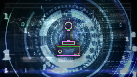 Digital Interface with Coding and Gaming Symbol