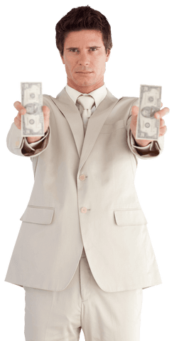 caucasian businessman presenting cash transparent background - Download Free Stock Videos Pikwizard.com