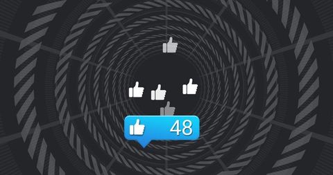 Digital Tunnel with Social Media Likes and Notifications