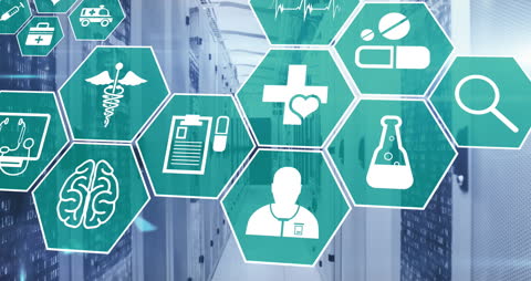 Medical Technology Interface Concept over Server Room