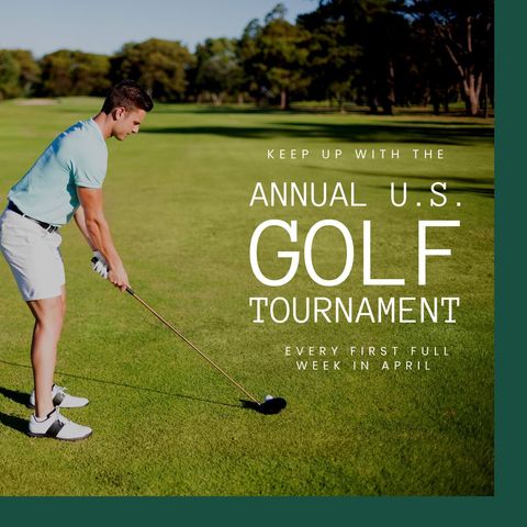 Young Golfer Preparing to Tee Off at US Golf Tournament - Download Free Stock Templates Pikwizard.com
