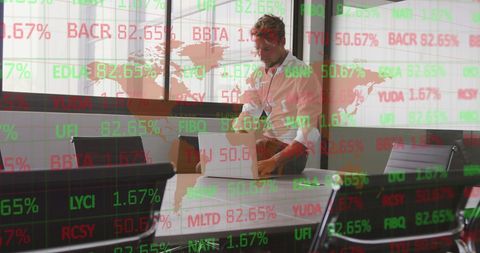 Businessman Analyzing Global Stock Market Trends
