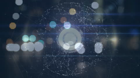 Digital Network Visualization with Abstract Bokeh Background