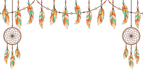 Flat design dreamcatcher border on transparent background