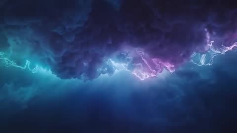 Electrifying Dark Clouds in High-Altitude Storm with Pulsing Glow