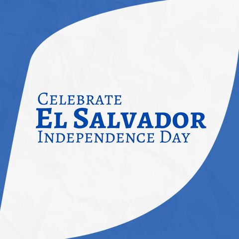 celebrate el salvador independence day text with blue and white background - Download Free Stock Templates Pikwizard.com