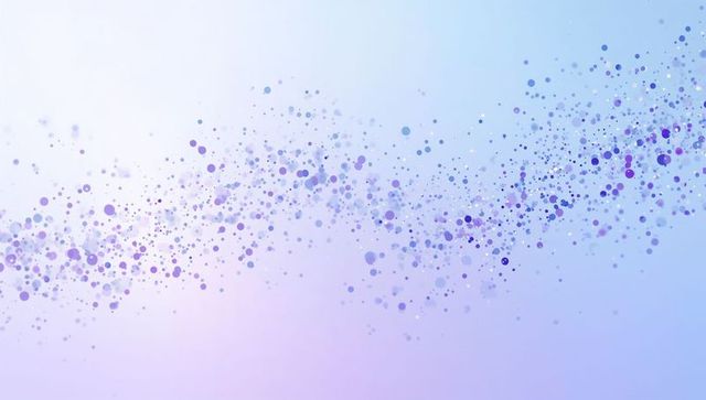 Pastel particle wave with floating dots and soft bokeh, diagonal motion background