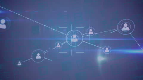 Digital Networking Technology Interface and Global Connectivity Animation