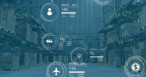 smart warehouse with digital shipping and data integration - Download Free Stock Images Pikwizard.com
