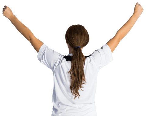 Excited Soccer Fan Triumphantly Celebrating Victory