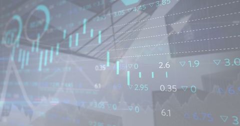 Digital Financial Data Visualization on Building Background - Download Free Stock Images Pikwizard.com