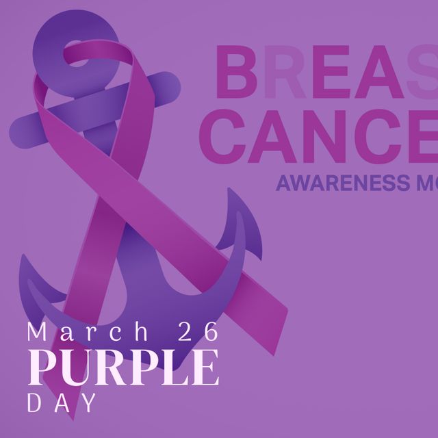 Purple Day Breast Cancer Awareness Month Poster - Download Free Stock Templates Pikwizard.com