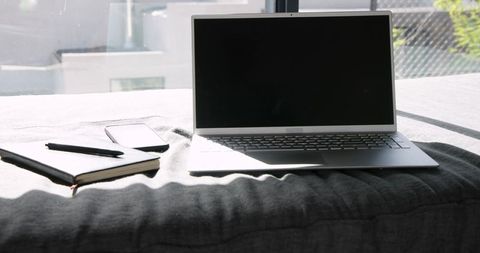 Modern Minimalist Workspace with Laptop