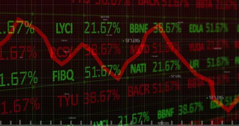 Dynamic Stock Market Data Display in Red and Green Ticker - Download Free Stock Images Pikwizard.com