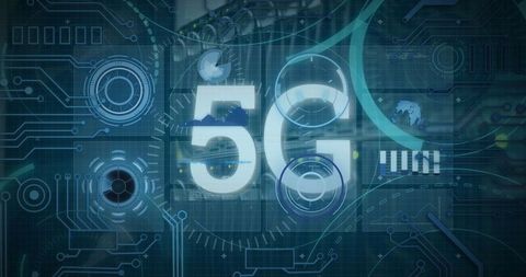 Futuristic 5g network technology and digital connectivity