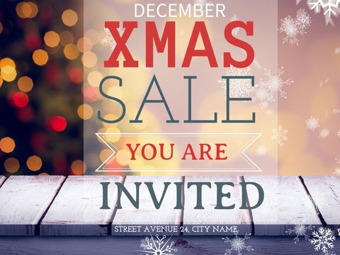 Festive Xmas Sale Invitation with Festive Background - Download Free Stock Templates Pikwizard.com