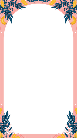 transparent arched tropical frame with pink border and banana foliage - Download Free Stock Videos Pikwizard.com