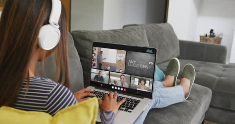 Student Engaged in Virtual Learning Session on Laptop at Home