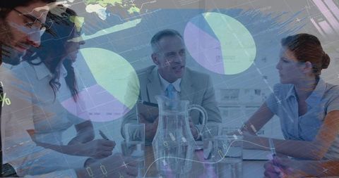 Diverse Business People Analyzing Global Financial Data