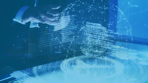 Businessman Engaging with Futuristic Digital Data Interface